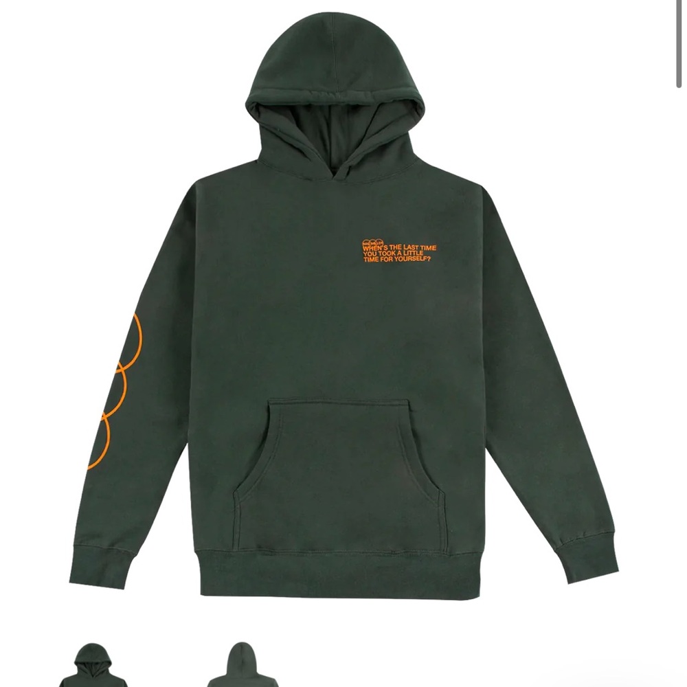 Men's Take A Little Time Heavyweight Green Hoodie Mac Miller